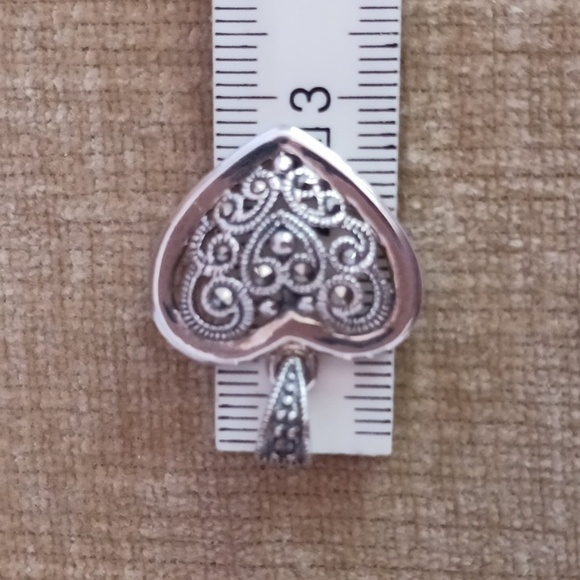 925 Sterling Silver Vintage Ornate Heart Pendant - Picture 7 of 7